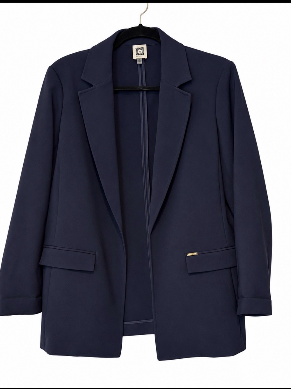 Anne Klein Navy Single-Breasted Blazer